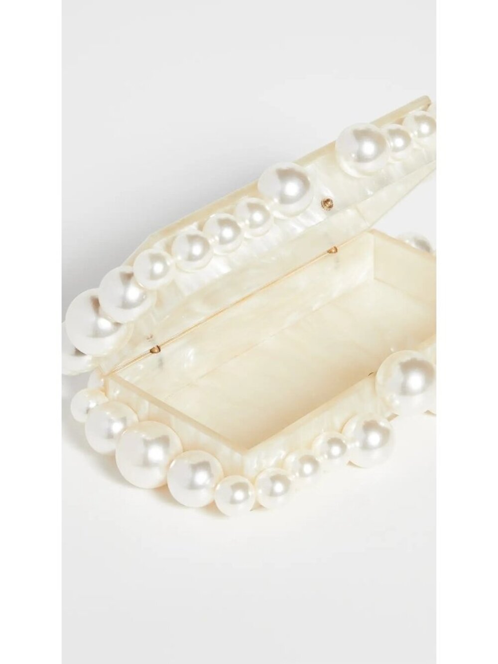 Cult Gaia Eos Beaded Acrylic Box Clutch in Pearl With Box Womens Ball Bag - Picture 6 of 16